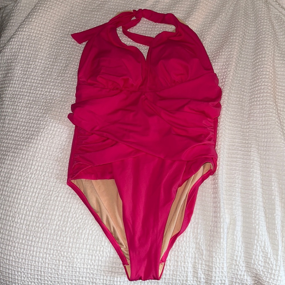 Pink one piece swim suit NWT